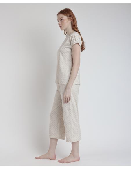 ADMAS CLASSIC Pijama Manga Caída Organic Dots para Mujer
