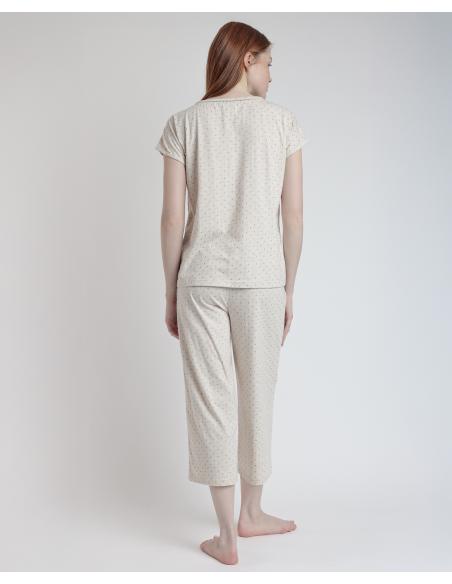 ADMAS CLASSIC Pijama Manga Caída Organic Dots para Mujer