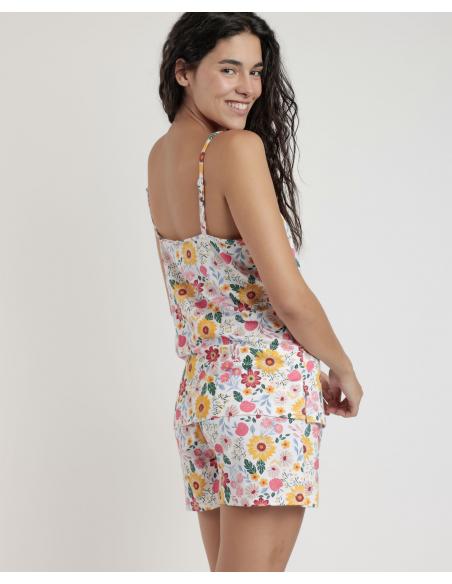 ADMAS Pijama Tirantes Gold Flowers para Mujer