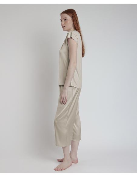 ADMAS CLASSIC Pijama Manga Caída Satin And Guipur para Mujer