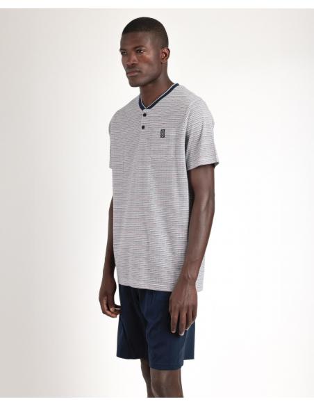 ADMAS CLASSIC Pijama Manga Corta Espiga para Hombre