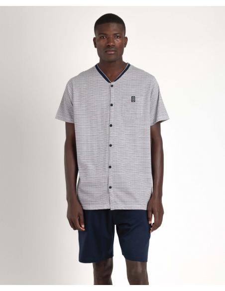 ADMAS CLASSIC Pijama Abierto Manga Corta Espiga para Hombre