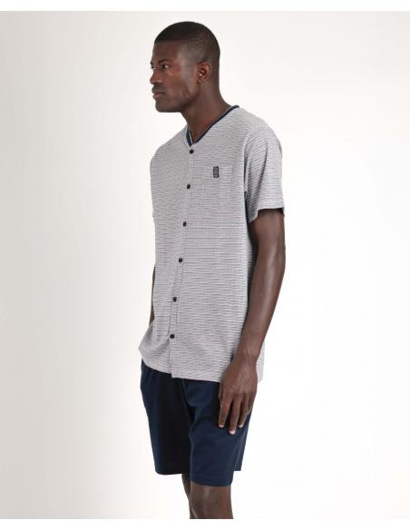ADMAS CLASSIC Pijama Abierto Manga Corta Espiga para Hombre
