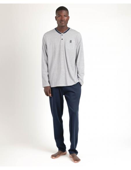 ADMAS CLASSIC Pijama Manga Larga Espiga para Hombre