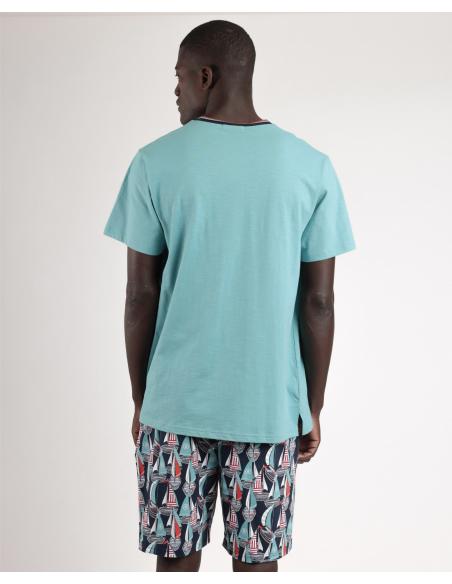 ADMAS Pijama Manga Corta Boat Race para Hombre