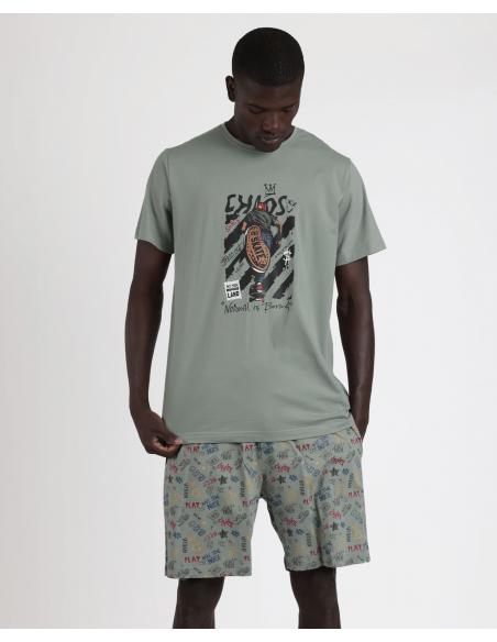 ADMAS Pijama Manga Corta Skate para Hombre