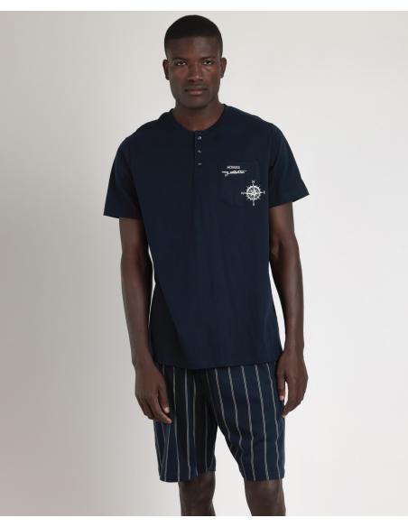 ADMAS Pijama Manga Corta Navy Collection para Hombre