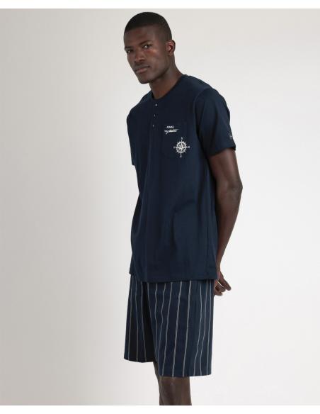 ADMAS Pijama Manga Corta Navy Collection para Hombre
