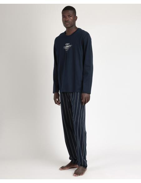 ADMAS Pijama Manga Larga Navy Collection para Hombre