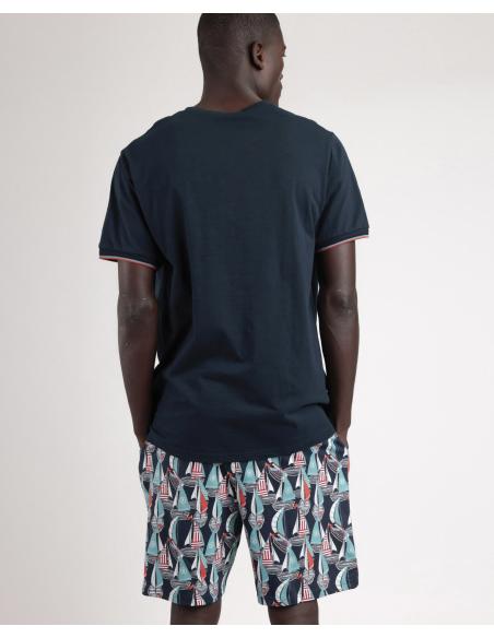 ADMAS Pijama Manga Corta Boat Race para Hombre