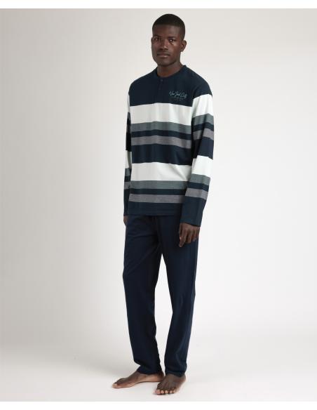 ADMAS Pijama Manga Larga New York City para Hombre