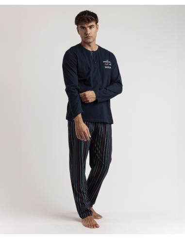 STAY AT HOME Pijama Manga Larga Creative And Not Serious para Hombre