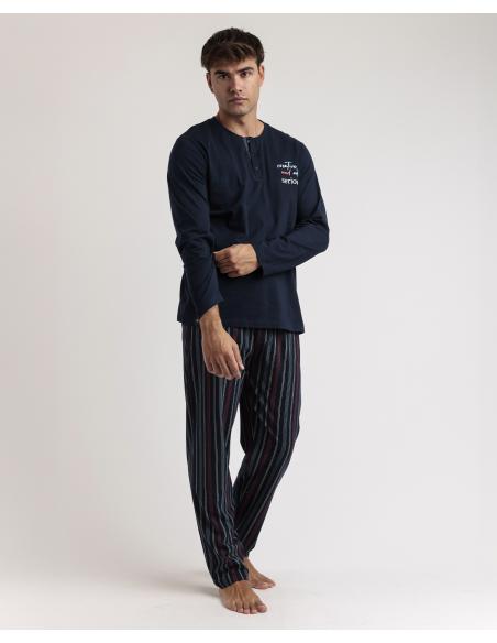 STAY AT HOME Pijama Manga Larga Creative And Not Serious para Hombre