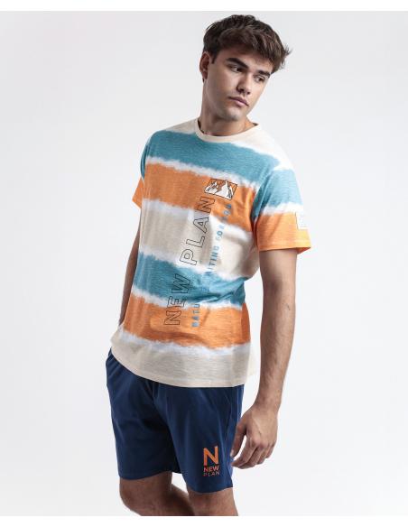 NEW PLAN Pijama Manga Corta Nature para Hombre