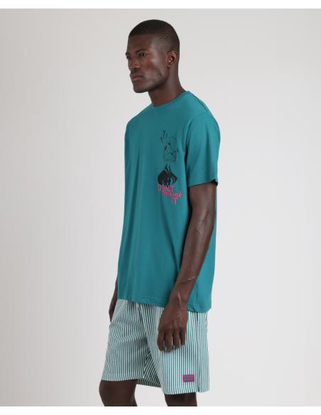 DISNEY Pijama Manga Corta Overthink It para Hombre