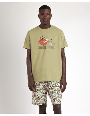 DISNEY Pijama Manga Corta Timon & Pumbaa para Hombre