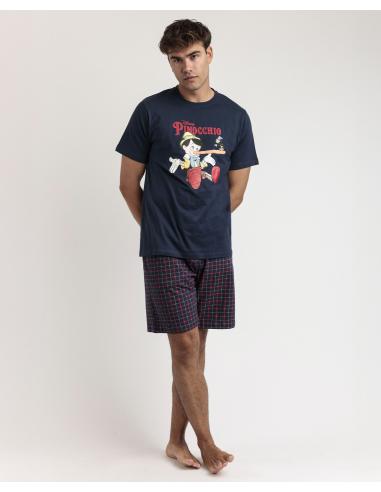 DISNEY Pijama Manga Corta Classic Pinocchio para Hombre