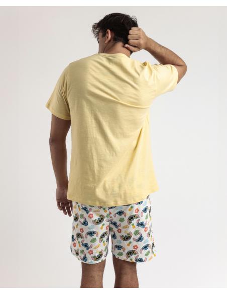DISNEY Pijama Manga Corta Tropical Stitch para Hombre