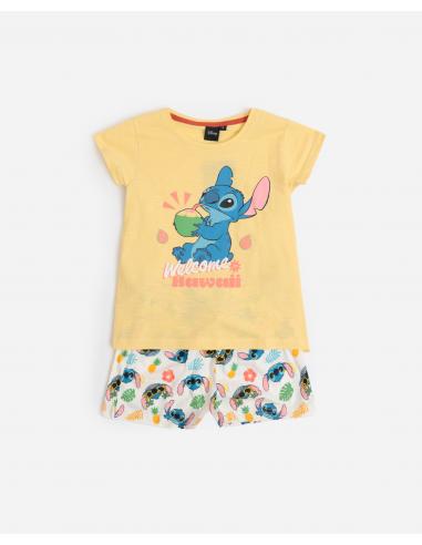 DISNEY Pijama Manga Corta Tropical Stitch para Niña