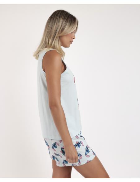 DISNEY Pijama Sin Mangas Stitches para Mujer