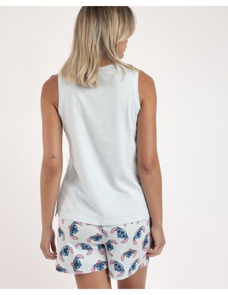 DISNEY Pijama Sin Mangas Stitches para Mujer