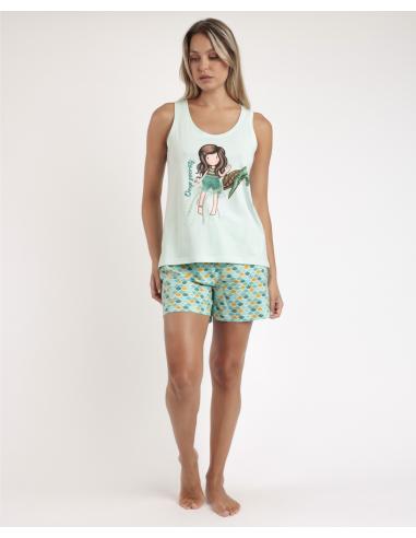 SANTORO Pijama Sin Mangas Deep Secrets para Mujer