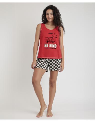 PEANUTS Pijama Sin Mangas Skate Is Not A Crime para Mujer