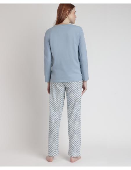 STAY AT HOME Pijama Manga Larga Greek Style para Mujer