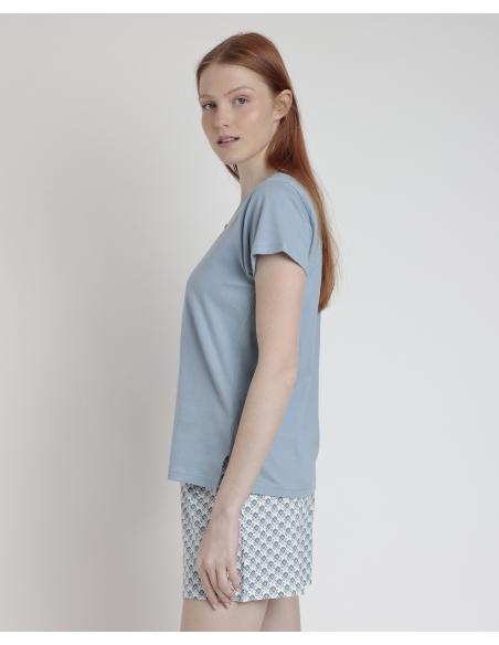 STAY AT HOME Pijama Manga Corta Greek Style para Mujer