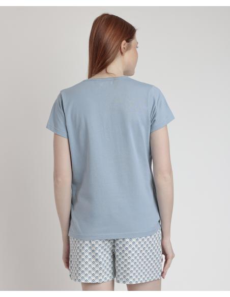 STAY AT HOME Pijama Manga Corta Greek Style para Mujer