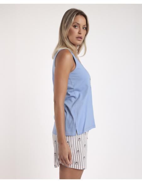 ADMAS Pijama Sin Mangas Beach Life para Mujer