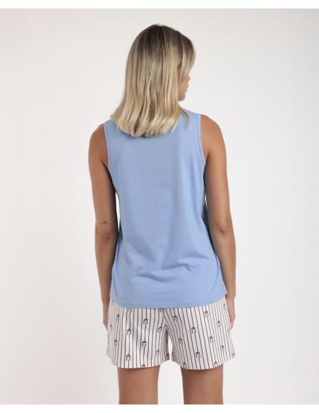 ADMAS Pijama Sin Mangas Beach Life para Mujer