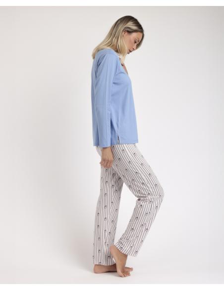 ADMAS Pijama Manga Larga Beach Life para Mujer