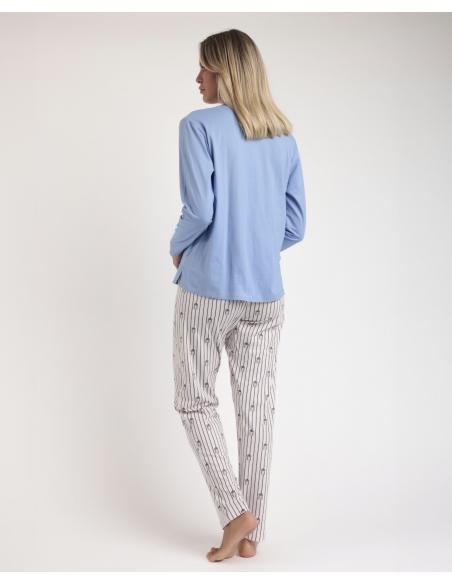 ADMAS Pijama Manga Larga Beach Life para Mujer