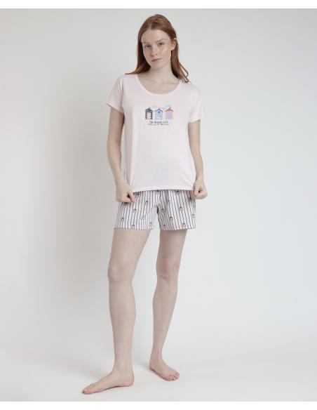 ADMAS Pijama Manga Caída Beach Life para Mujer