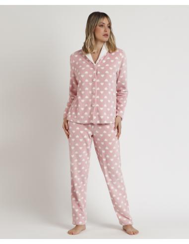 ADMAS Pijama Abierto Manga Larga Corel L´amour para Mujer