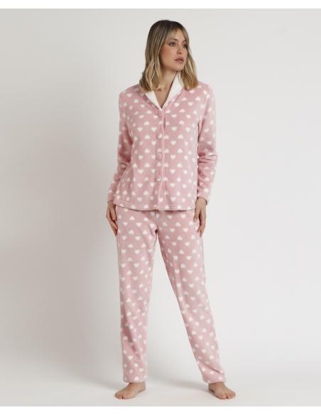 ADMAS Pijama Abierto Manga Larga Corel L´amour para Mujer