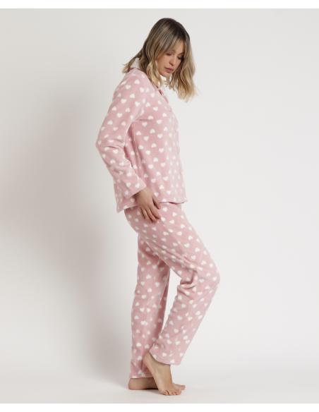 ADMAS Pijama Abierto Manga Larga Corel L´amour para Mujer