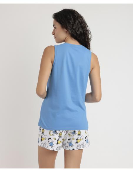 PEANUTS Pijama Sin Mangas Party Friends para Mujer