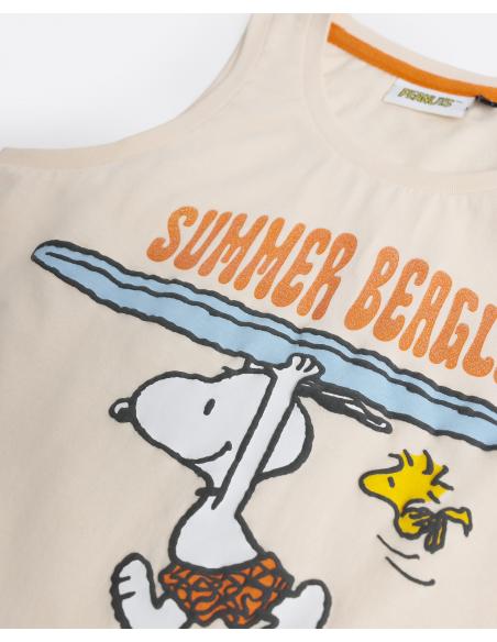 PEANUTS Pijama Sin Mangas Summer Beagle para Niña