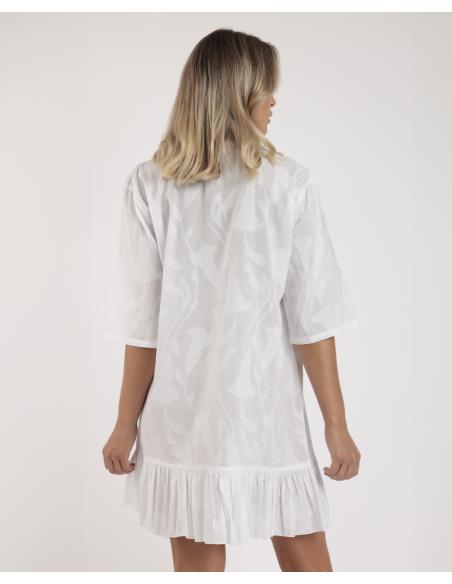 ADMAS Vestido Manga Francesa Texture Flowers para Mujer