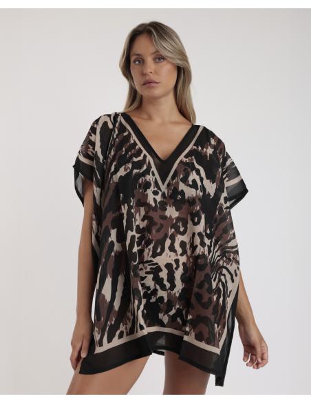 ADMAS Vestido Kaftan Manga Corta Elegant Skin para Mujer