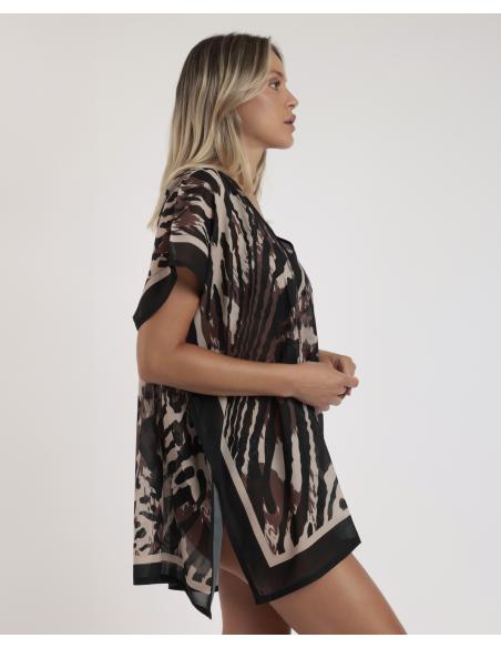 ADMAS Vestido Kaftan Manga Corta Elegant Skin para Mujer