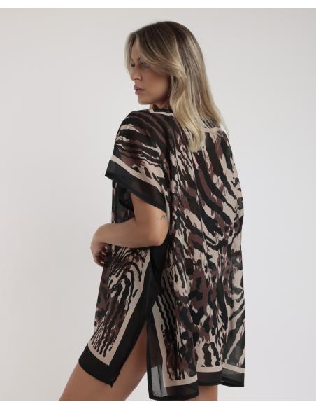 ADMAS Vestido Kaftan Manga Corta Elegant Skin para Mujer