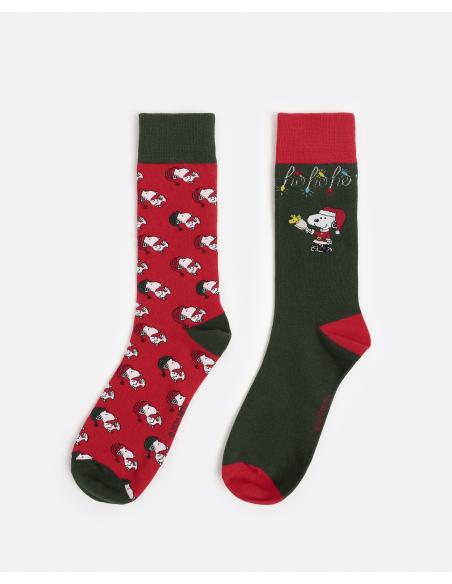 PEANUTS Calcetín Ho Ho Ho para Hombre, (Pack 2 pares)