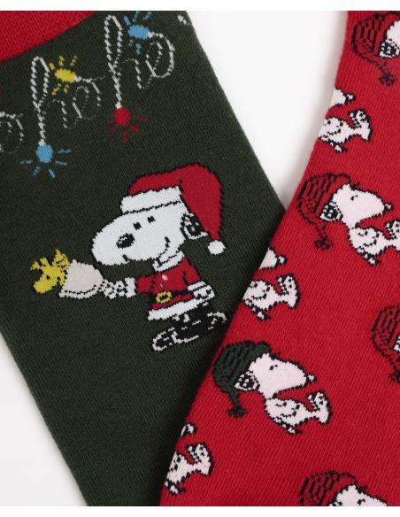 PEANUTS Calcetín Ho Ho Ho para Hombre, (Pack 2 pares)