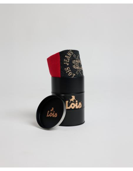 LOIS Calcetín Moto Xmas para Hombre, (Pack 2 pares / Caja de 12 packs)