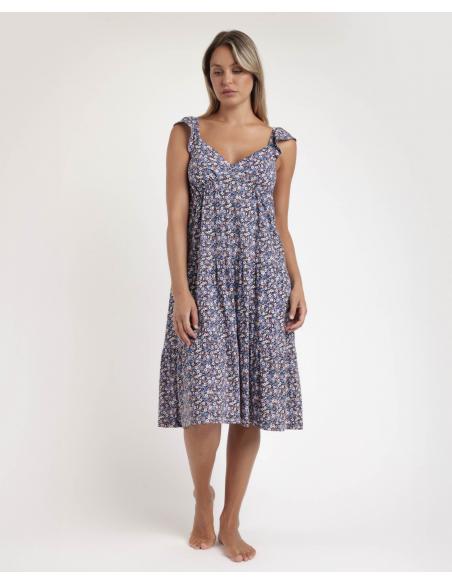 ADMAS Camisola Manga Caída Blue And Pink Liberty para Mujer