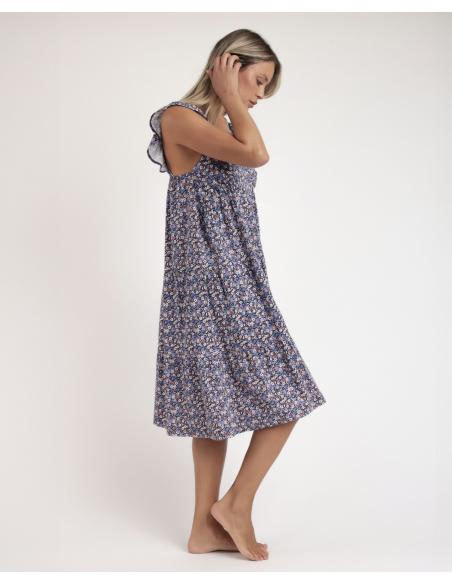 ADMAS Camisola Manga Caída Blue And Pink Liberty para Mujer
