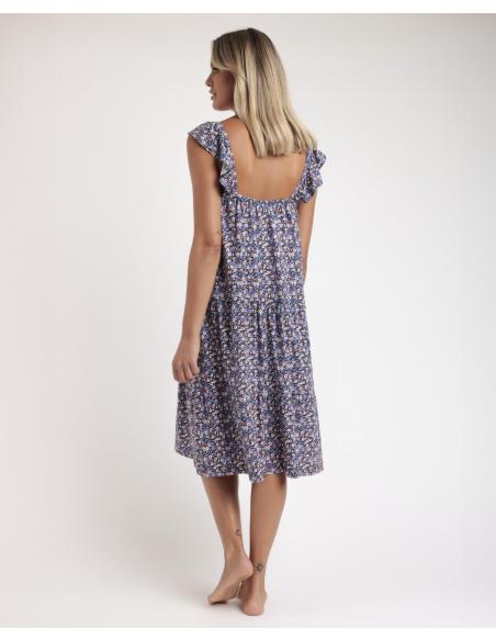 ADMAS Camisola Manga Caída Blue And Pink Liberty para Mujer